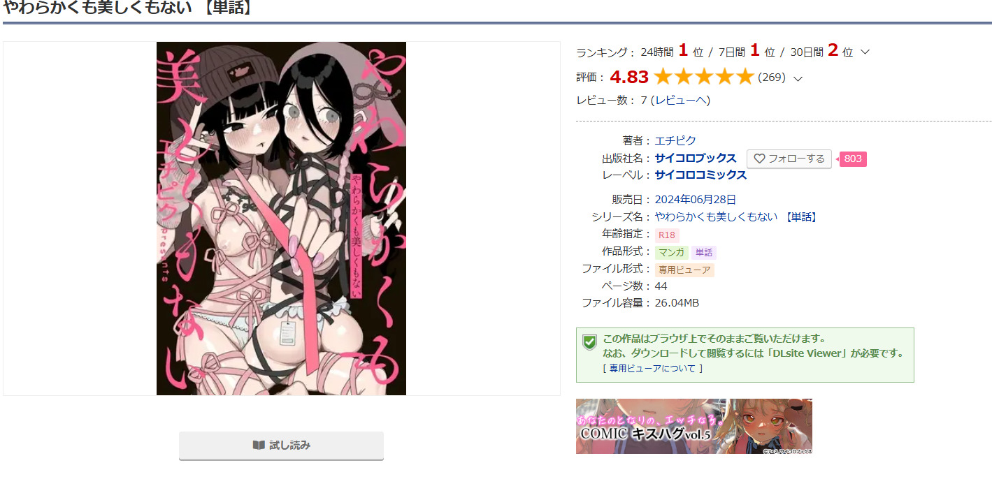 やわらかくも美しくもないDLsite